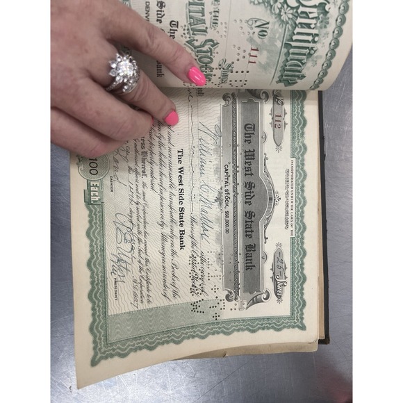 1920'S BOOK OF WEST SIDE STATE BANK DENVER COLORADO BANK STOCK (822) - Picture 10 of 16